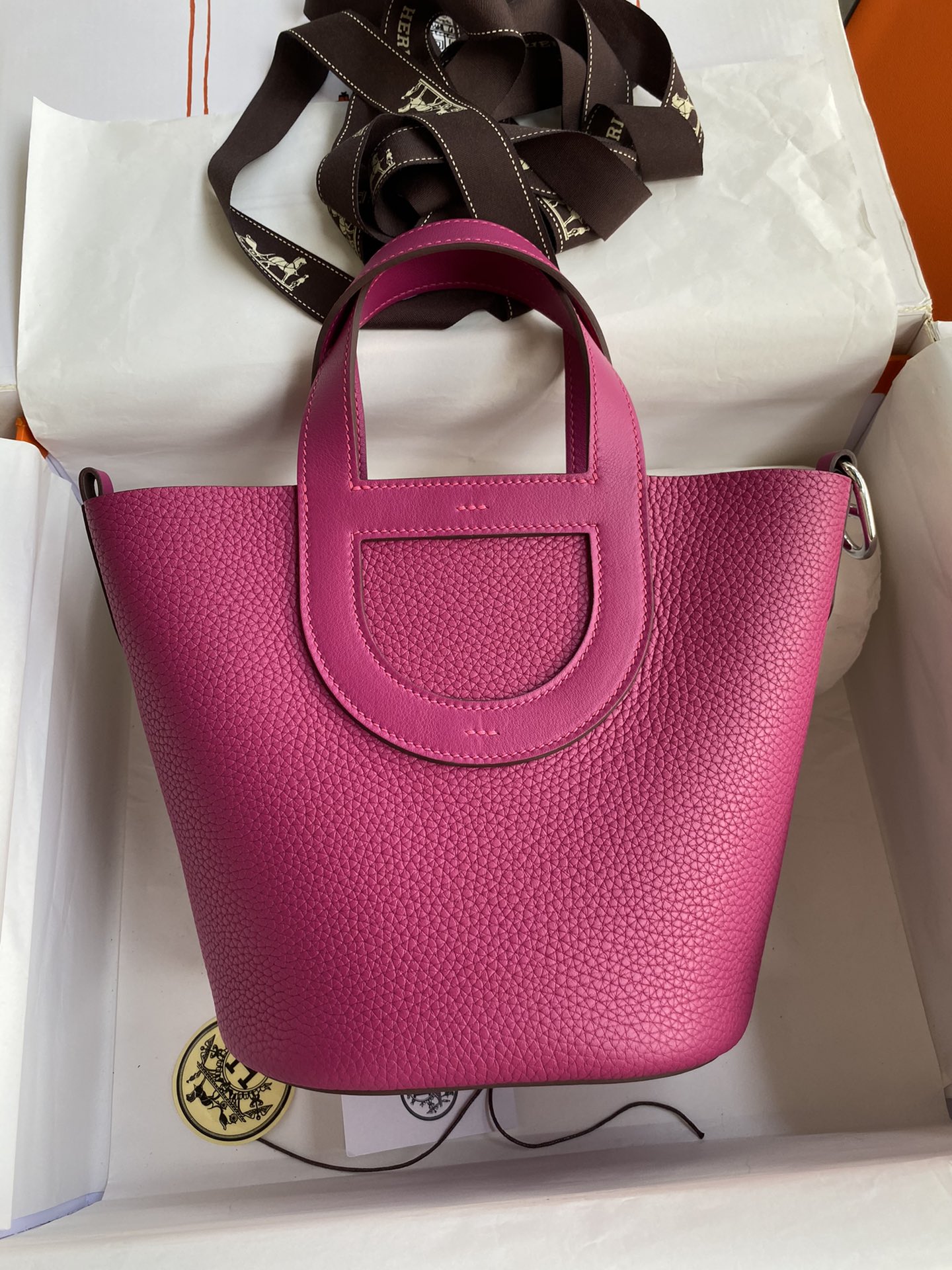 Hermes In The Loop 18 Bag In Rose Purple Clemence Leather